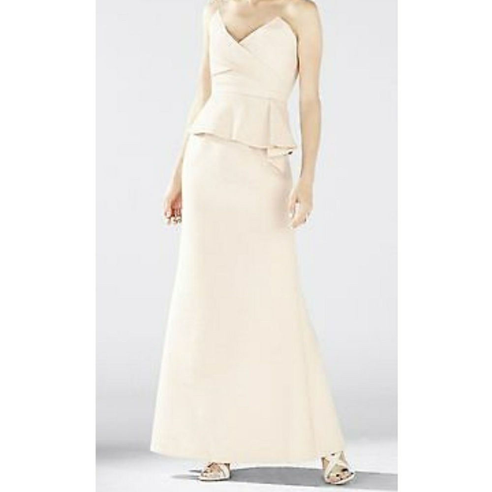 BCBGMAXAZRIA Gracie Strapless Peplum Gown